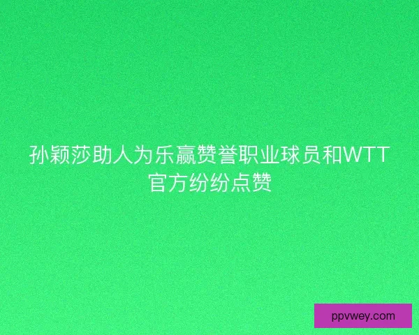 孙颖莎助人为乐赢赞誉职业球员和WTT官方纷纷点赞
